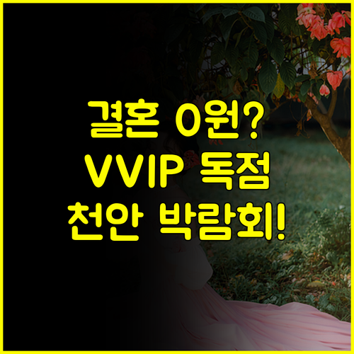 결혼 비용 0원 만드는 천안 웨딩박람회 VVIP 독점 혜택 분석