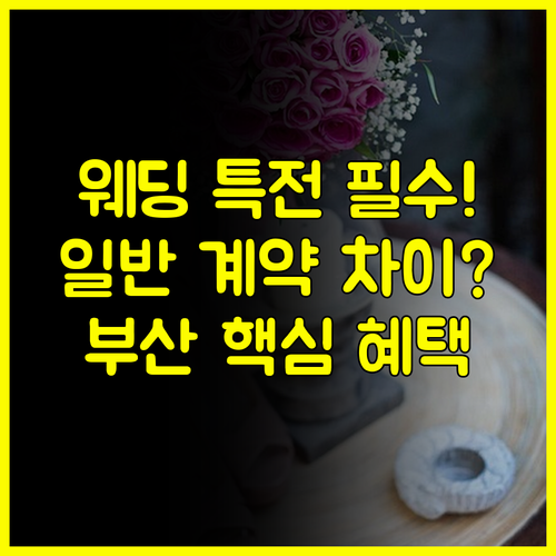 부산 웨딩박람회 일정 현장 특전: 일반 계약과 차이점 심층 비교 분석