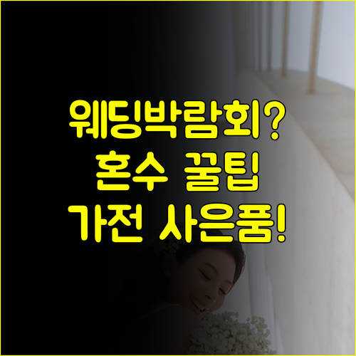 창원 웨딩박람회 일정 완벽 대비 혼수 가전 사은품 현장 계약 팁