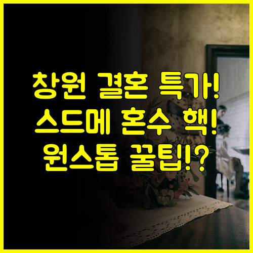 창원 결혼박람회 원스톱 결혼 준비 스드메 혼수 가전 총집합 특전