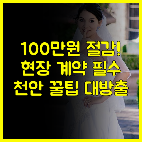 결혼 비용 100만원 절감 천안 결혼박람회 현장 계약 특별 조건 총정리