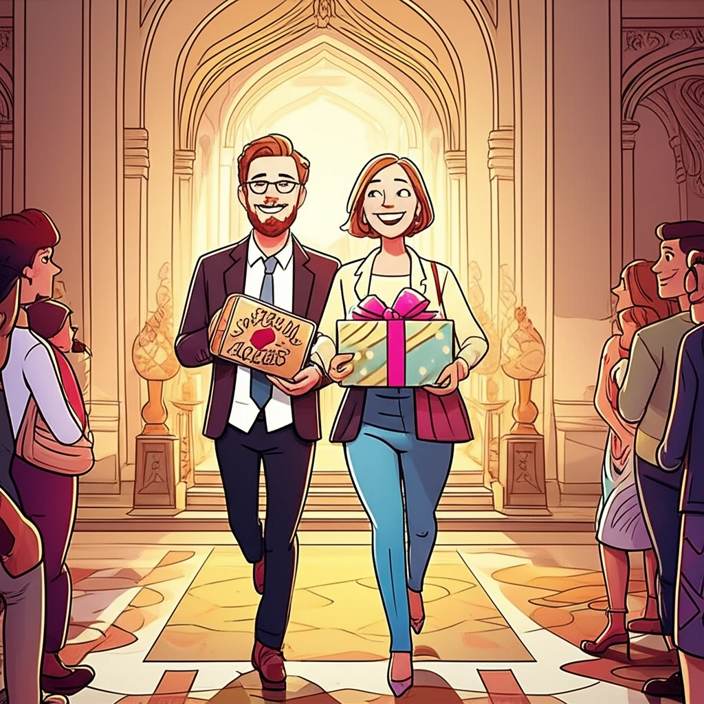 결혼 상담을 받고 있는 예비 부부 이미지