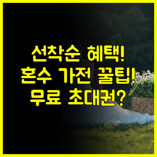 서울 결혼박람회 무료 초대권 신청, 선착순 계약 사은품 혼수 가전 팁