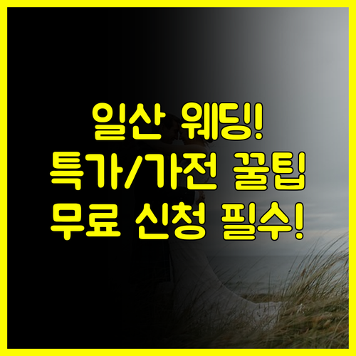 웨딩홀 특가부터 혼수 가전까지 일산 웨딩박람회 무료 참가 신청 필수